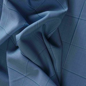 Blue Windowpane Check Shirt Fabric