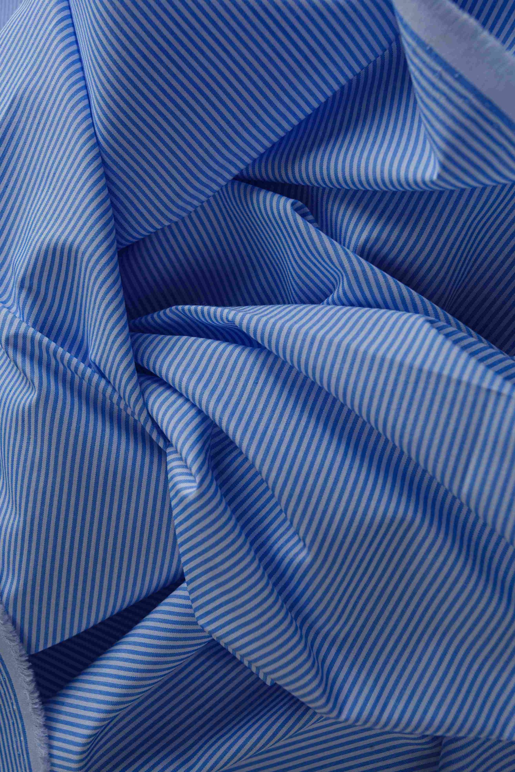 Blue Pinstripe Shirt Fabric