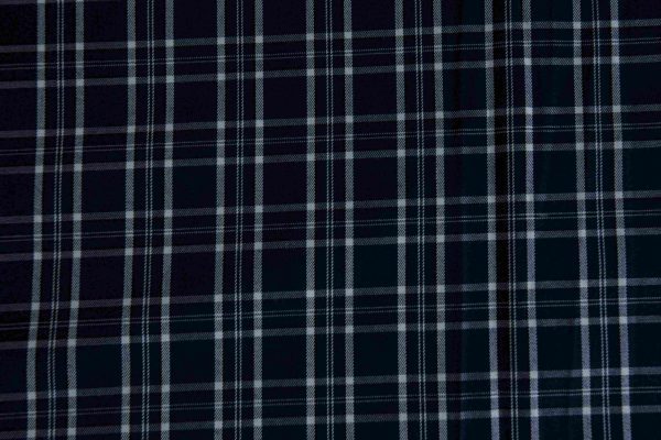 Black Tartan Check Shirt Fabric - Image 2