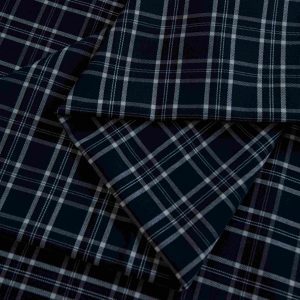 Black Tartan Check Shirt Fabric