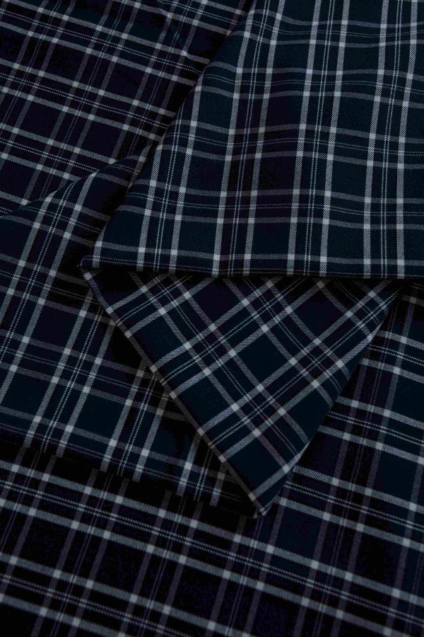 Black Tartan Check Shirt Fabric
