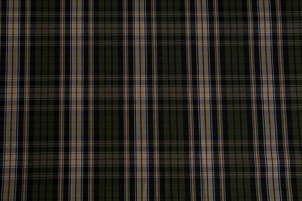 Green & Beige Tartan Check Shirt Fabric - Image 2
