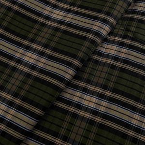 Green & Beige Tartan Check Shirt Fabric