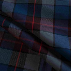 Navy & Black Tartan Shirt Fabric