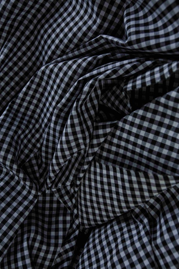 Black & White Checkered Shirt Fabric