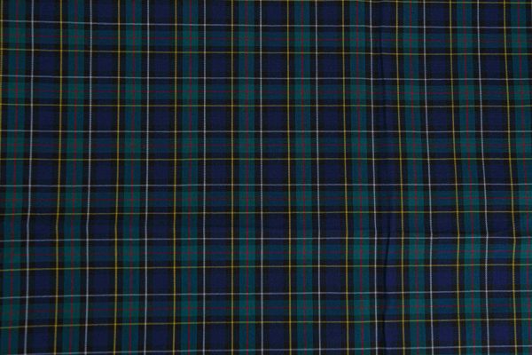 Navy & Green Tartan Plaid Shirt Fabric - Image 2