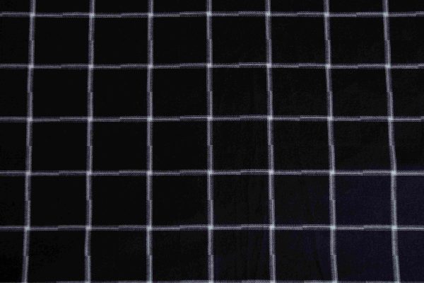 Black Windowpane Check Shirt Fabric - Image 2